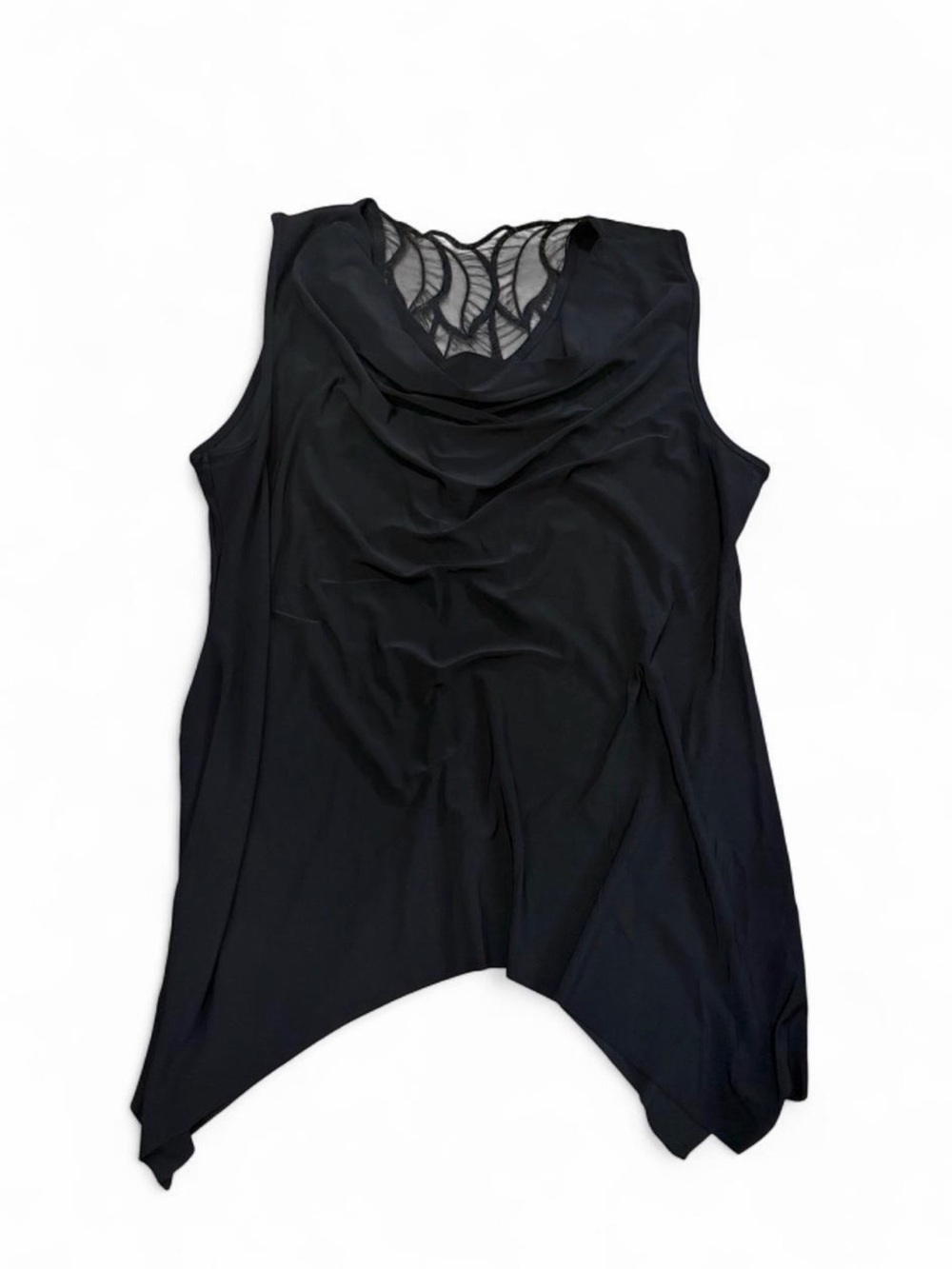 Women’s Black Sleeveless Tunic with Lace Back